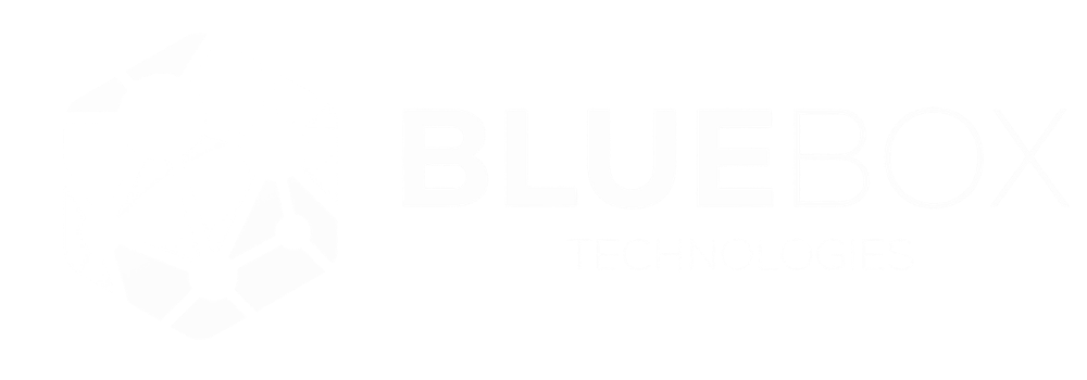 Blue Box Logo Original White Long
